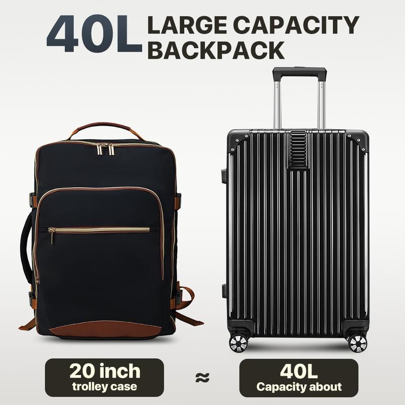 40-liter airline-approved travel backpack, comes with 3 storage bags, and can replace a 20-inch suitcase