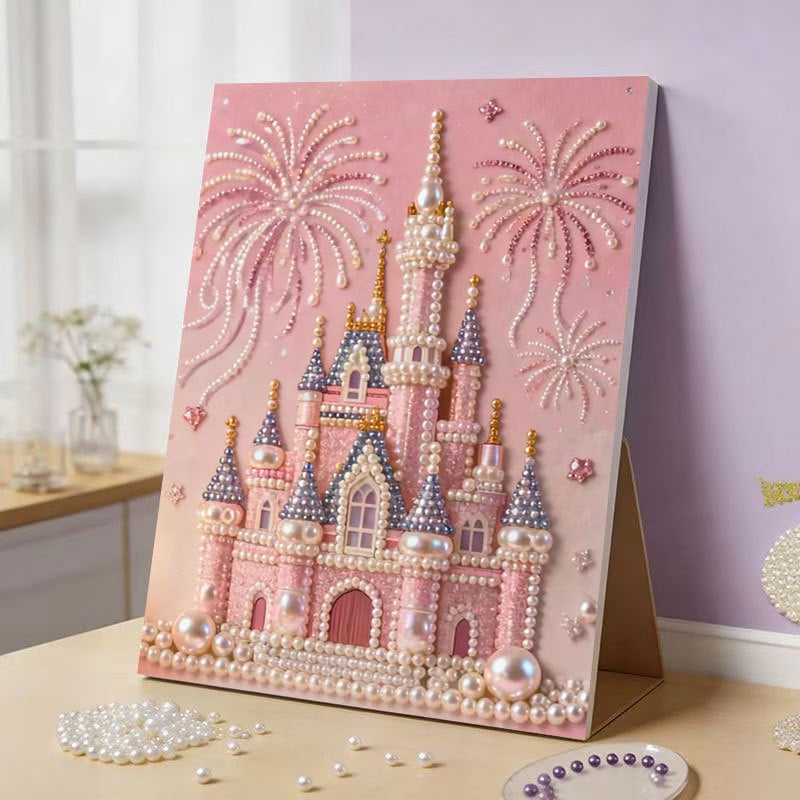 DIY Beaded Art Kit - Castle Pearl Painting