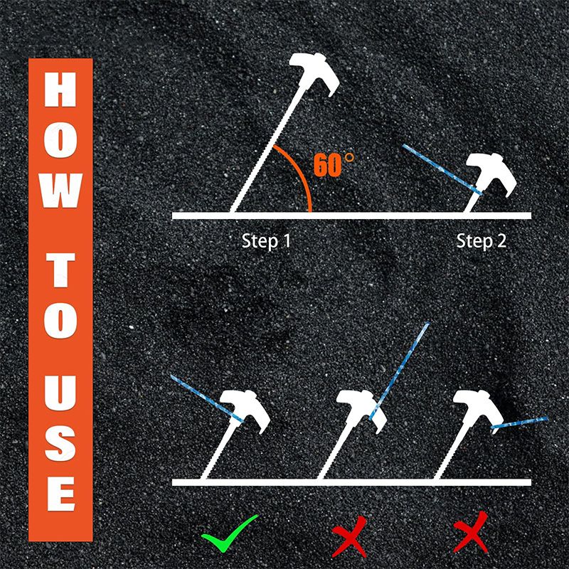8" Screw-in Tent Stakes Ground Anchors（ ）