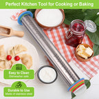 Adjustable Stainless Steel Rolling Pin with Thickness Rings