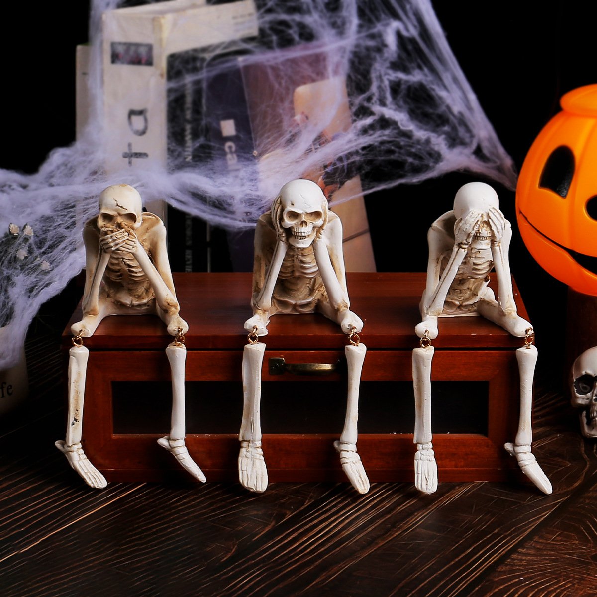 Halloween Fireplace Simulation Skull Combination
