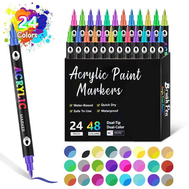 Dual Tip Acrylic Paint Pen Marker