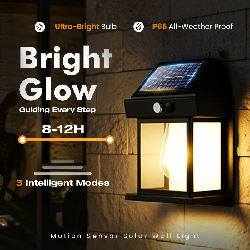 SOLAR WALL LIGHT - Motion Sensor & Weatherproof