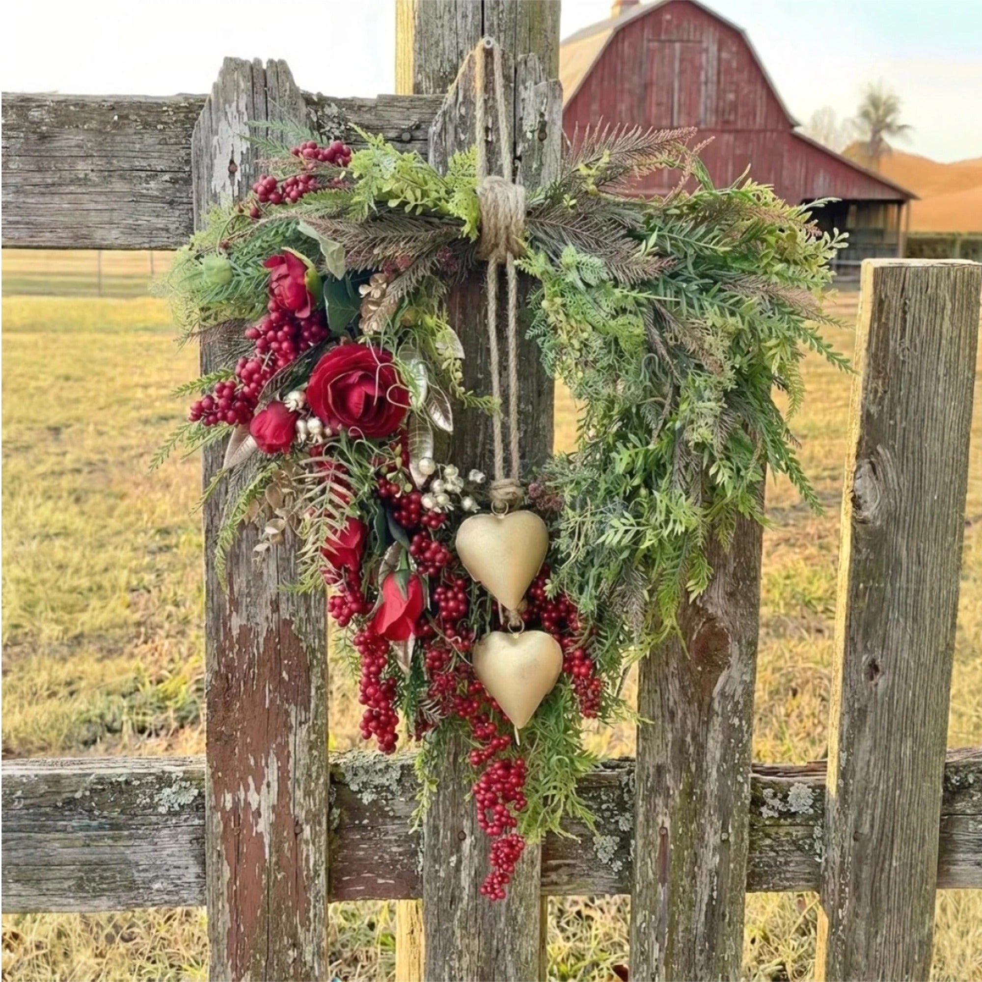 Valentine’s Day Farmhouse Valentine Heart Wreath