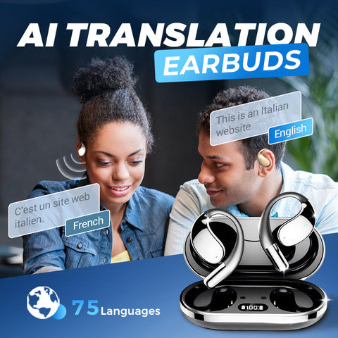 Wireless Open-Ear Earbuds with LED Display