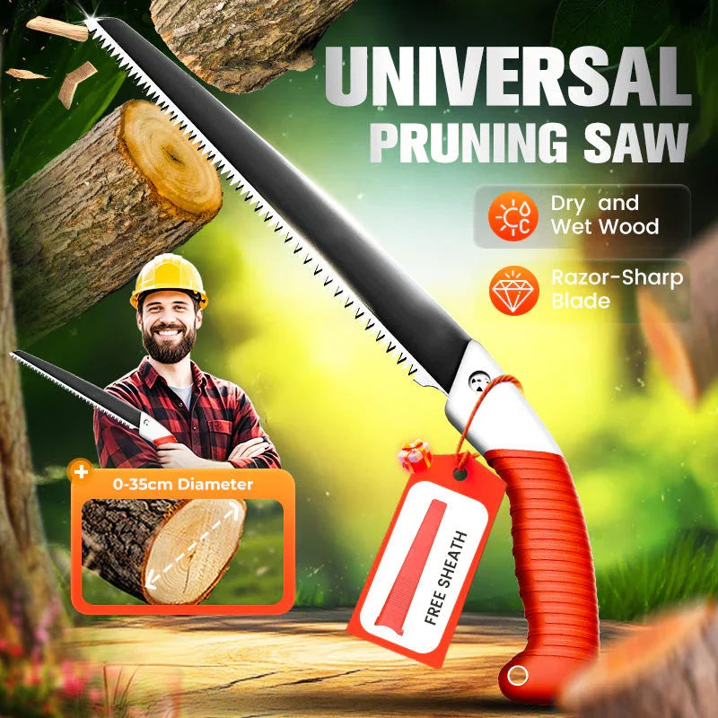 NOW ! Lightweight And Sharp Universal Pruning Saw With Sheath – SK5 Steel, Fast Cutting & Ergonomic Grip