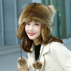 Raccoon Tail Fur Parent-Child Plush Hat