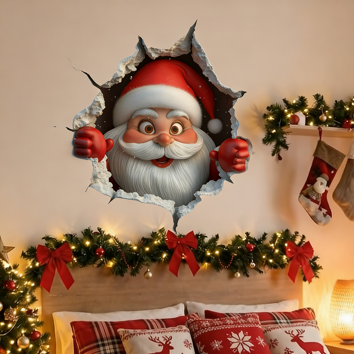 Buy 5 Get 5[10Pcs & ]Santa Claus Breakthrough Wall Stickers