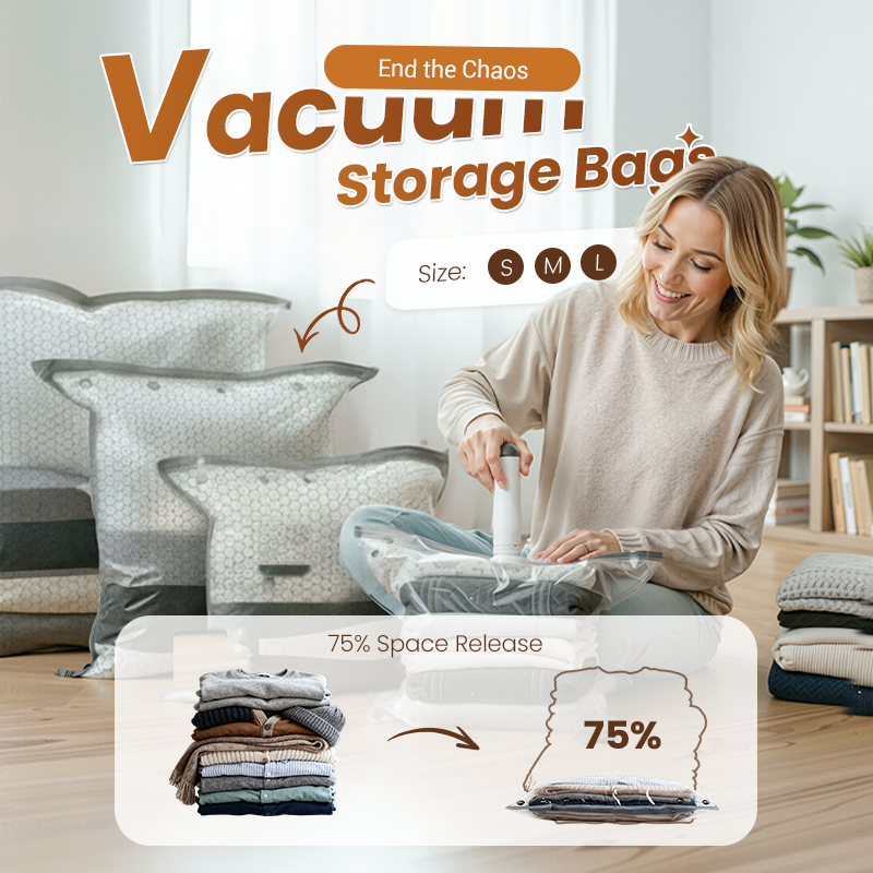 Cordless Travel Vacuum Storage Compression Bag
