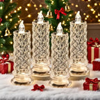 A set of 4 LED crystal candle lights