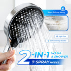 NOW! High-Pressure Rainfall Shower Head - 360° Adjustable Angle, Easy-Clean Nozzles & Universal Fit for Refreshing Showers