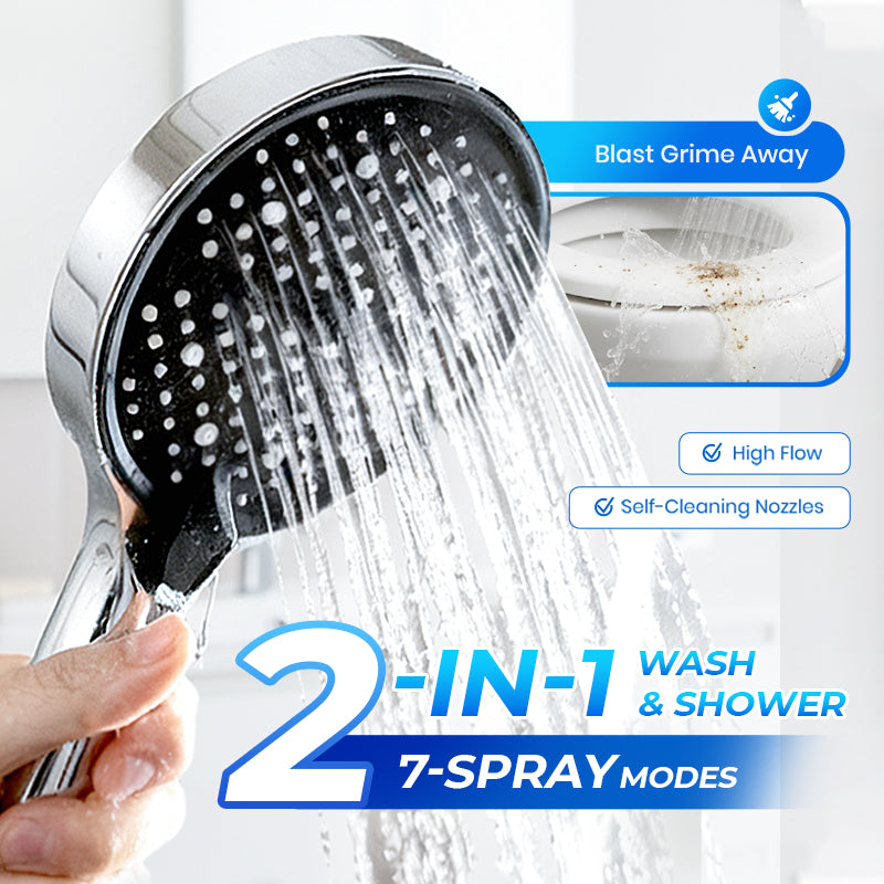 NOW! High-Pressure Rainfall Shower Head - 360° Adjustable Angle, Easy-Clean Nozzles & Universal Fit for Refreshing Showers
