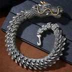 Dragon Head Premium Sterling Silver Bracelet - Bring you fortune and good luck