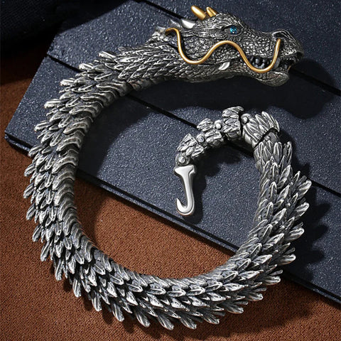 Dragon Head Premium Sterling Silver Bracelet - Bring you fortune and good luck