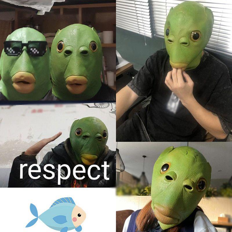 Funny Gifts Fun mask with green fish head