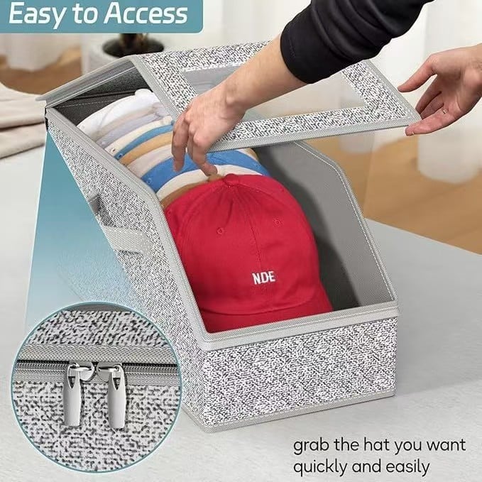 Stackable Hat Storage Boxes for Baseball Caps