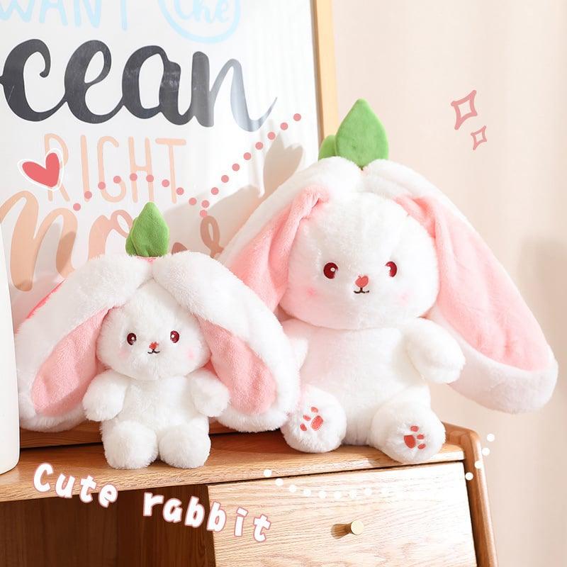 PROMOTION - Strawberry Bunny Transformed into Little Rabbit Fruit Doll Plush Toy