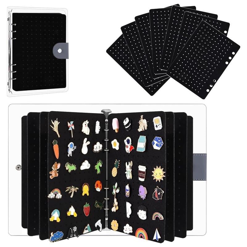 8 Pages Clear Felt Pin Display Book