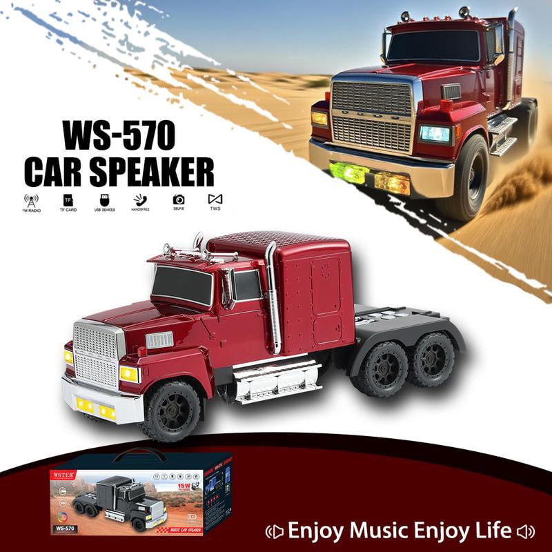 ONLY WSTER WS-570 Big Truck Model Bluetooth Speaker with USB TF Card AUX FM Radio TWS Pairing