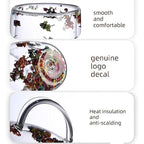 Transparent Double Glass Flower Tea Cup 350 ml