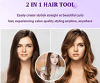 2-in-1 Mini Curling Wand & Flat Iron Hair Straightener