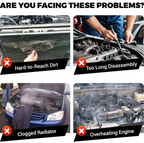Water and Air Dual-Purpose Radiator Cleaning Tool for Cars
