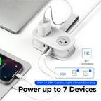 Travel Power Strip,4 Outlets 2 USB Ports with 4FT Wrapped Short Extension Cord Small Power Strip