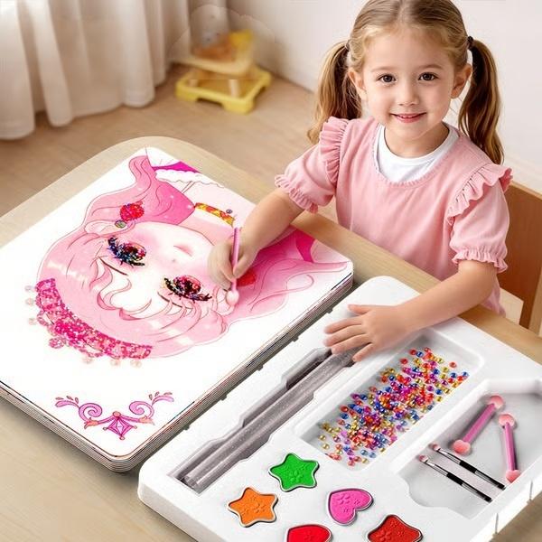 Top-selling gift of Special Diamond Painting & Princess Book Makeup Craft Kits Foil Art Books Set Play on Paper