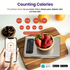 AI Smart Food Scale | 19 Nutrient Facts Auto Scan | Digital Calorie Counter for Meal Prep & Fitness | Compact Stainless Design