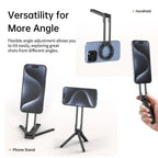 Magnetic Phone Tripod for iPhone – Portable Magsafe Holder with Strong Grip & Foldable Hook