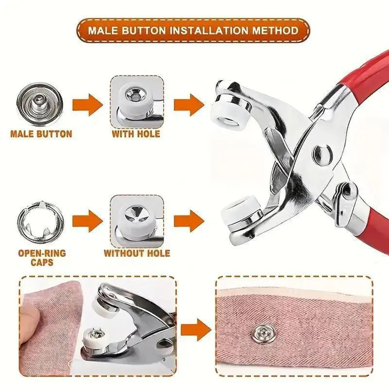 PROMOTION - 100pcs Invisible Colored Metal Buckle & 1 Count Manual Pressure Pliers