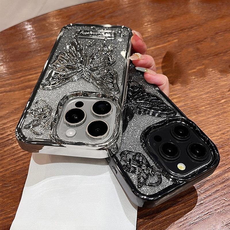Galvanized Glitter Butterfly iPhone Case Holder