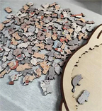 135-Piece Morandi-Colored Cat Shaped Wooden Jigsaw Puzzle