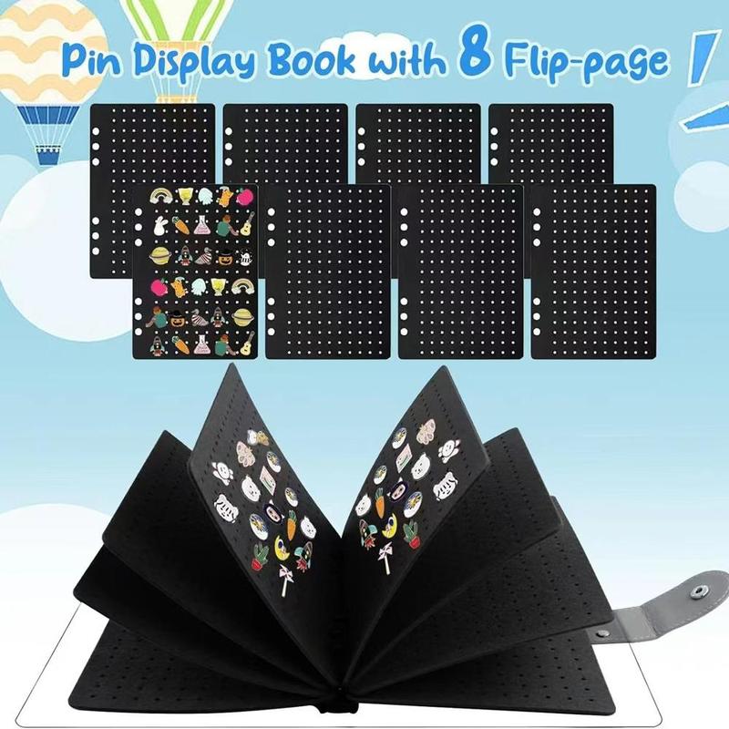 8 Pages Clear Felt Pin Display Book