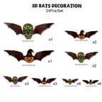 Halloween Bats Wall Decor with Lights – 3D Spooky Stickers for Home