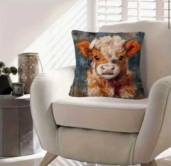 Personalized Scottish Highland Cattle Pillow Cover