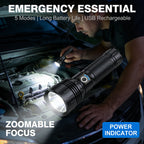 Rechargeable LED Flashlight - High Lumen, Waterproof, Ultra Bright Flashlight for Emergencies