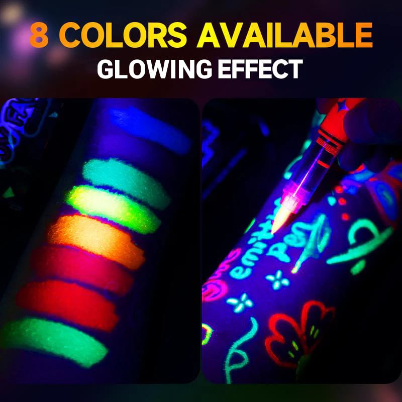 UV Glow Face and Body Paint Markers Set