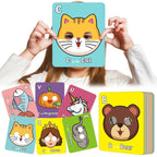26 Pcs Alphabet ABC Flash Cards with Animal Masks