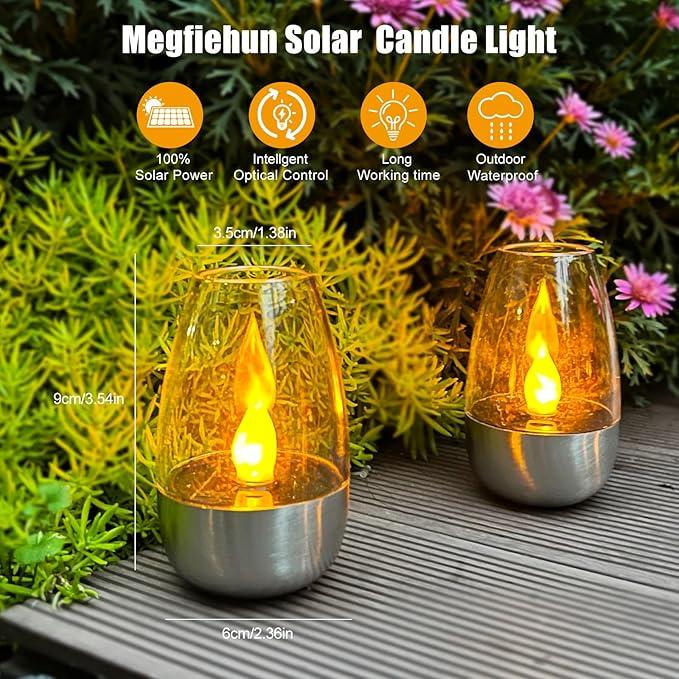 Solar Power Tea Lights Outdoor Flameless Flicker