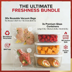 ChefShield™ Wireless Sealer + 6 Heavy-Duty Vacuum Pouches + 30 Heavy-Duty Vacuum Pouches