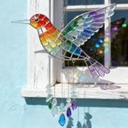 Sea Glass Rainbow Bird Wind Chime
