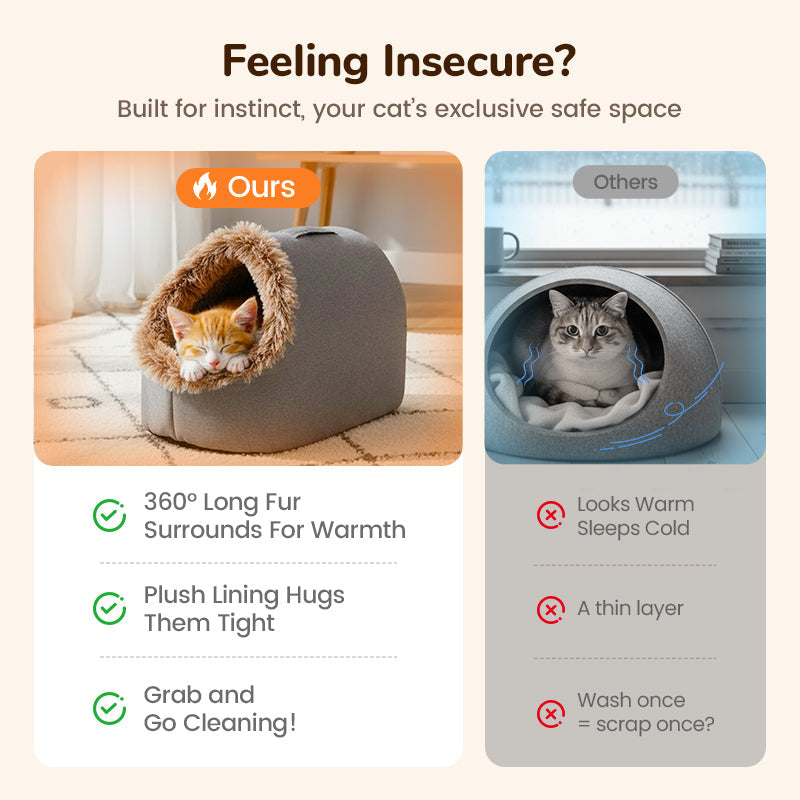 Flash Sale ! Cozy Pet Cave Bed – Your pet‘s safe haven for winter. Soft, warm & perfect for cuddle-up naps. Peace of mind for caring owners