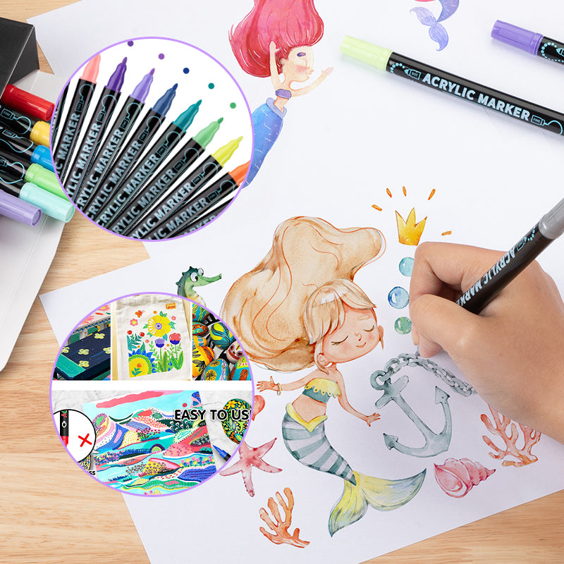 Dual Tip Acrylic Paint Pen Marker