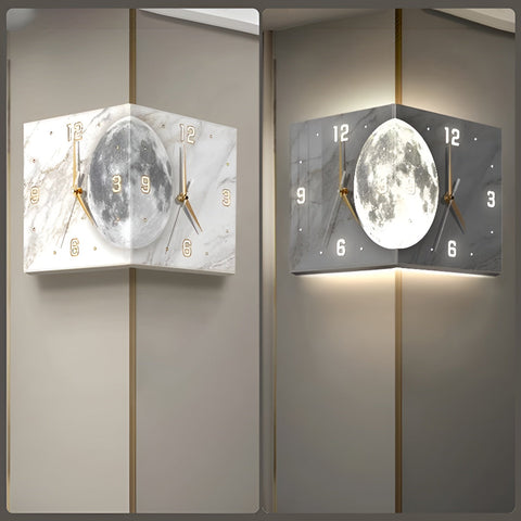 Automatic Induction 3D Double-Sided Corner Wall Clock