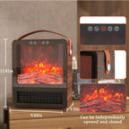 Mini Electric Wall-Mounted Space Heater 1500W with Realistic 3D Flame Effect Ideal for Bedrooms, Living Rooms, and Offices