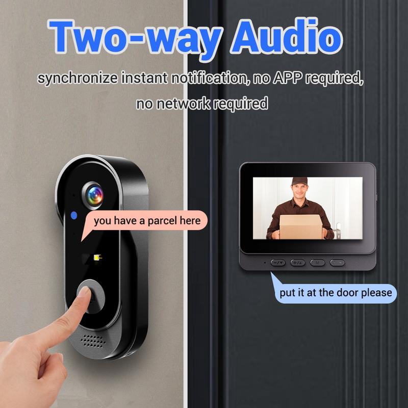 Wireless doorbell camera | 1080P HD & 170° super wide angle | 4.3-inch screen | IPX65 waterproof | Clear night vision – Always in view