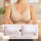 【 1+1 Free - 2 Pcs】Pure Cotton Buttonless Comfy Lifting Bra