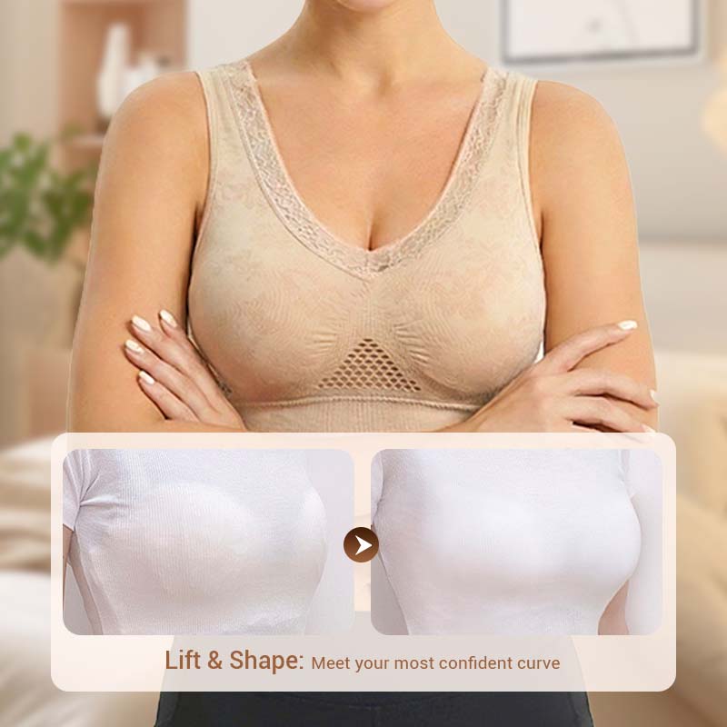 【 1+1 Free - 2 Pcs】Pure Cotton Buttonless Comfy Lifting Bra