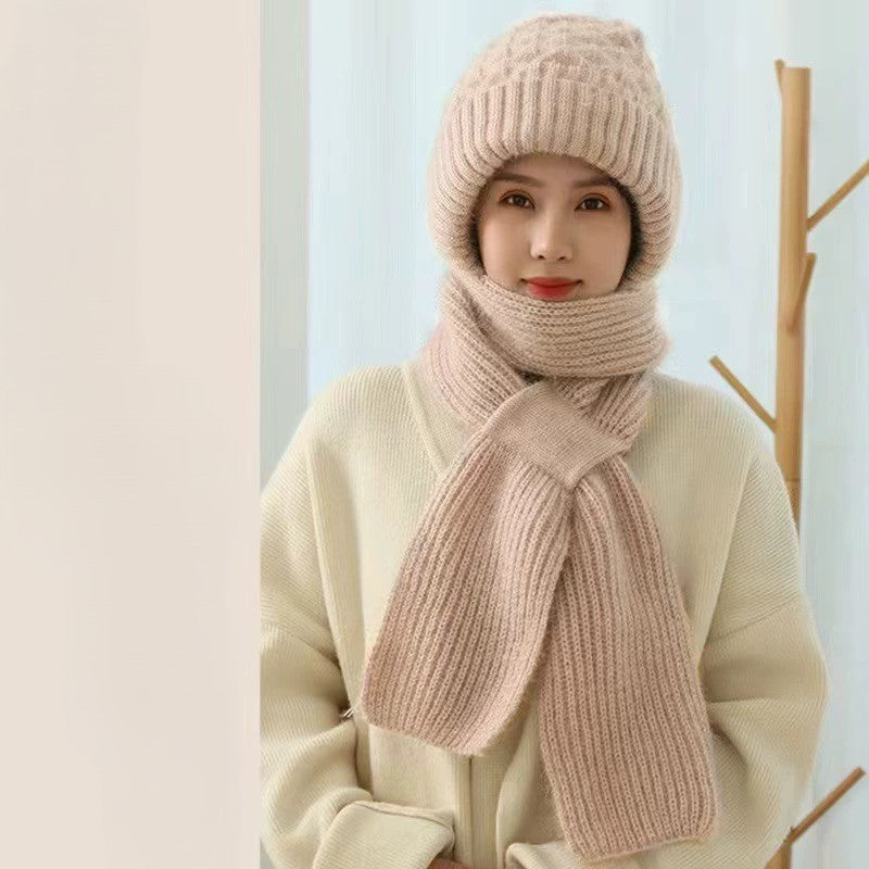 Winter Versatile Knitted Hooded Scarf for Women